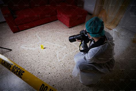 Taking Photos To A Crime Scene - Stock Photos | Motion Array