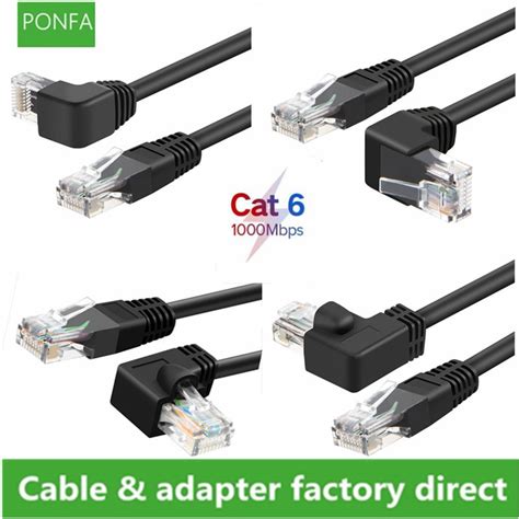 CAT6 UTP 26AWG RJ45 Cable Side Angled L Shape RJ45 Patch Cord Shape ...