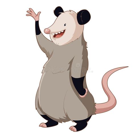 Cartoon Smiling Opossum Stock Vector - Image: 69287792