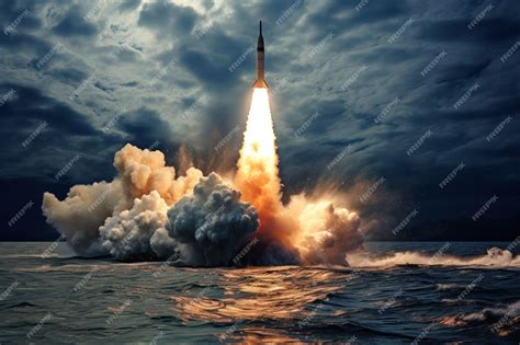 Premium AI Image | Nuclear war Beginig Launch of a nuclear ballistic ...