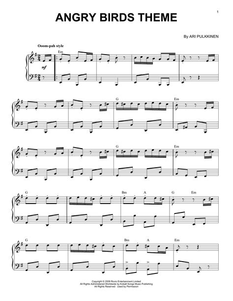 Angry Birds Theme (Piano Solo) - Print Sheet Music Now