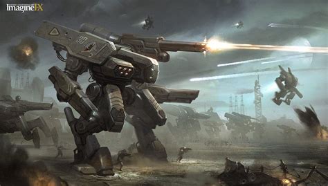 ImagineFX Mech Army Picture (2d, illustration, sci-fi, mech, army) Concept Art World, Robot ...