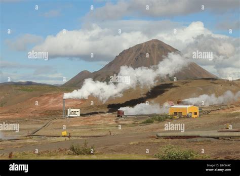 Bjarnarflag Geothermal Station, Lake Mývatn area, Iceland Stock Photo - Alamy