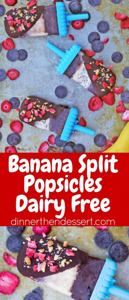 Banana Split Popsicles - Dinner, then Dessert