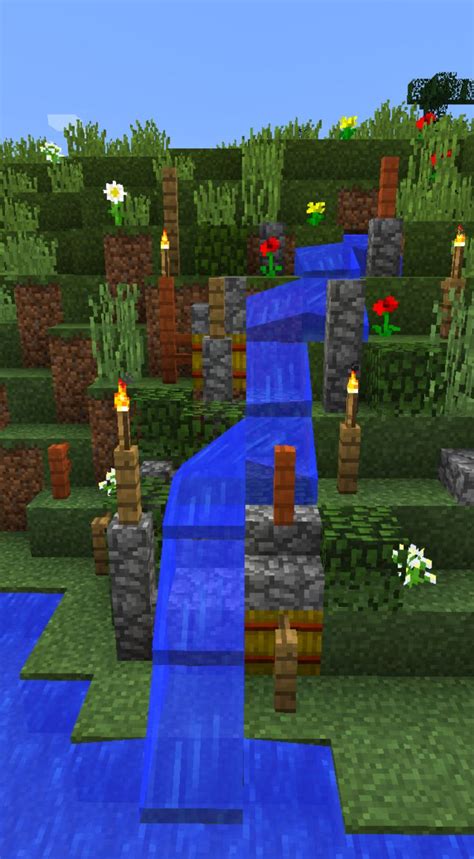 Minecraft Waterfall | Minecraft, Minecraft ideen, Wasserfall