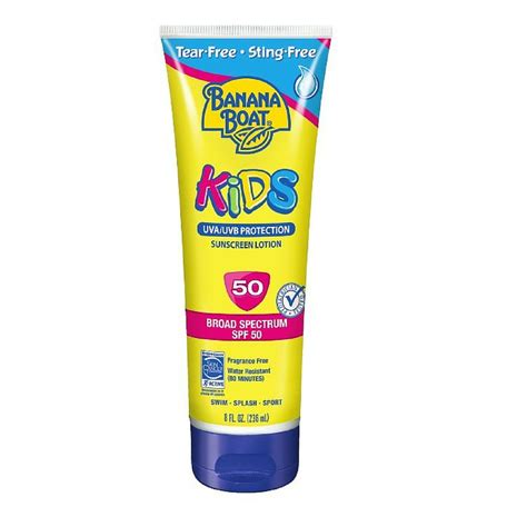 Banana Boat Kids Tear Free Sunscreen Lotion SPF 50, 8 Oz (Pack of 2)