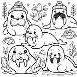 Walrus Coloring Pages 19  Gem sketch template