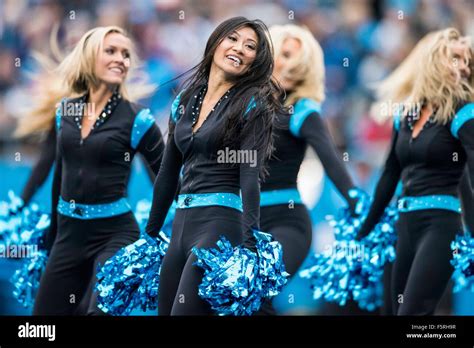 Carolina Panthers Top Cats cheerleaders during the NFL football game between the Green Bay ...