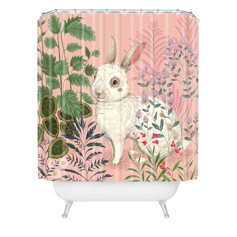 Pimlada Phuapradit Backyard Bunny Shower Curtain | Shower curtain, Curtains, Bunny designs