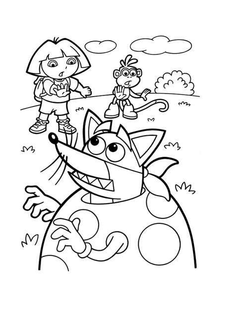 Image of Dora the Explorer to download and color - Dora The Explorer Coloring Pages for Kids