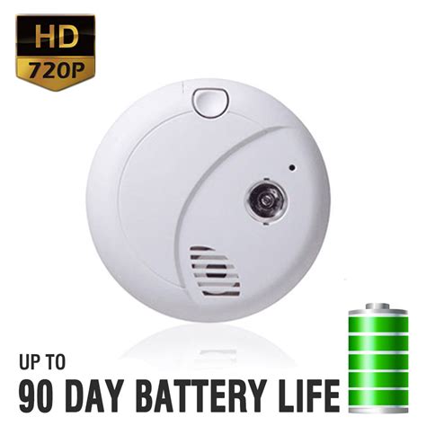 720P HD Motion Activated Smoke Detector Hidden Camera with Up to 90 Day ...