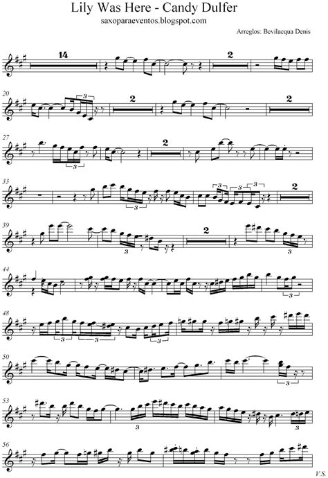 Lily was Here - Candy Dulfer score and track (Sheet music free) | Free sheet music for sax