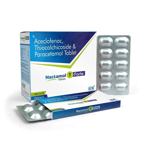 Aceclofenac Thiocolchicoside Paracetamol | Nactamol T Forte Tablets