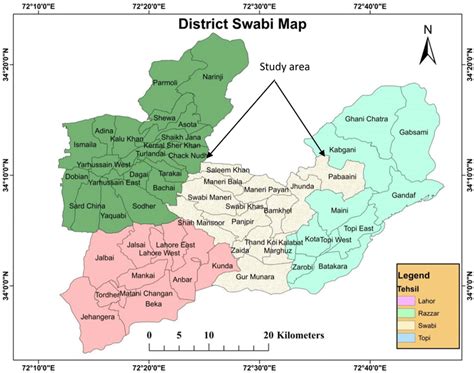 Map of the study area (tehsil Swabi) on district Swabi map | Download Scientific Diagram