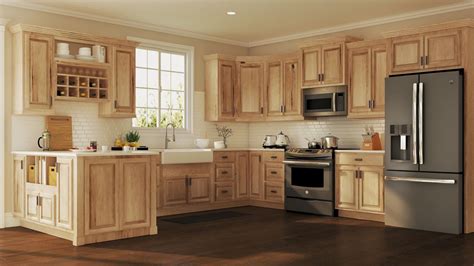 Hampton Wall Kitchen Cabinets in Natural Hickory – Kitchen – The Home Depot | Kitchen cabinets ...