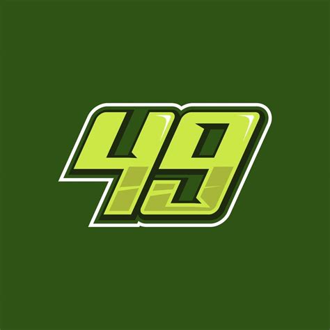 Racing number 49 logo design vector 16665908 Vector Art at Vecteezy