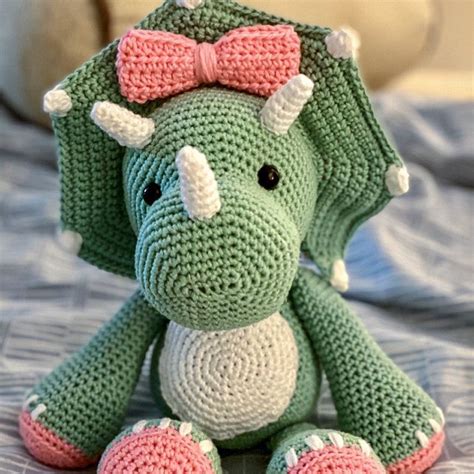 Triceratops Crochet Pattern, Dinosaur Crochet Pattern, Crochet Dinosaur, Crochet Triceratops ...