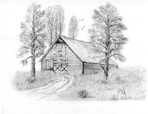 Draw A Barn With One Line - Creativeline