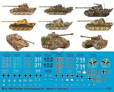 Peddinghaus 1/35 Panther German Tank WWII Markings 1943-1945 No.1 (9 ...