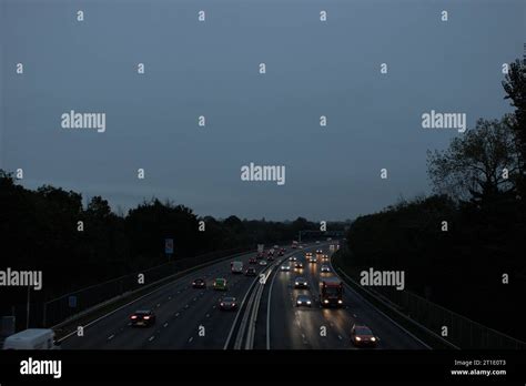 M4 Motorway Traffic Evening Rush Hour Reading, Westbound Stock Photo ...