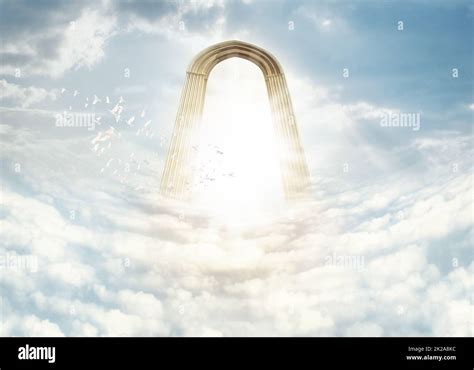 Heaven in the heavens. Shot of the Pearly Gates above the clouds Stock ...