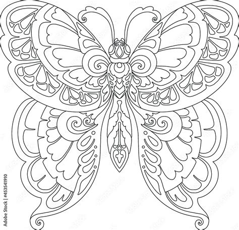 Vetor de butterfly mandala design for coloring page print do Stock | Adobe Stock