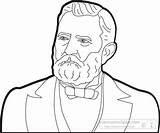 Grant Ulysses Coloring Pages President Facts Civil War Presidents  sketch template