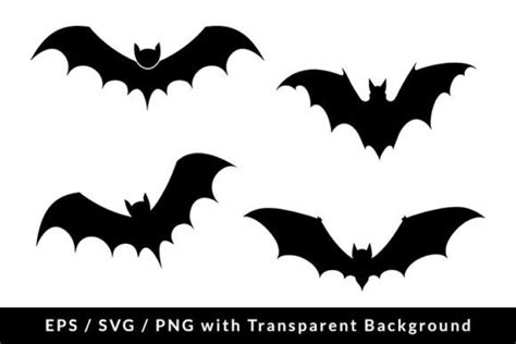 Halloween Bat Silhouette Set Graphic by Formatoriginal · Creative Fabrica