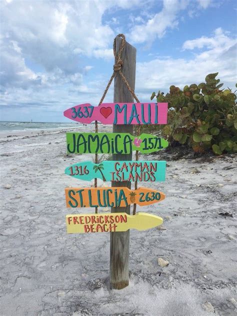 Vacation Directional Sign, Tropical Destination Signs, Custom Beach ...