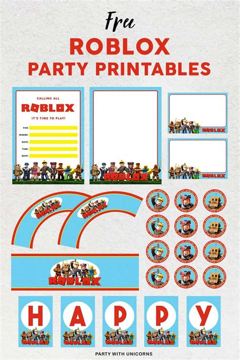 Free Printable Roblox Party Printables