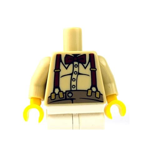 Lego Acessories Minifig Tan Torso Button Shirt over Pot Belly with Dark ...