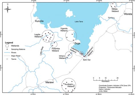 Location of wetlands and sampling locations (wetland represented by... | Download Scientific Diagram