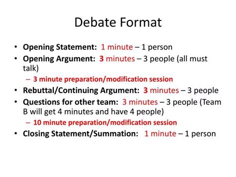 Debate Structure Template