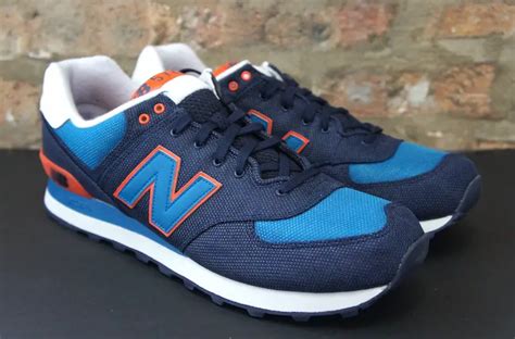 New Balance 574 Navy Orange Sale - Soleracks