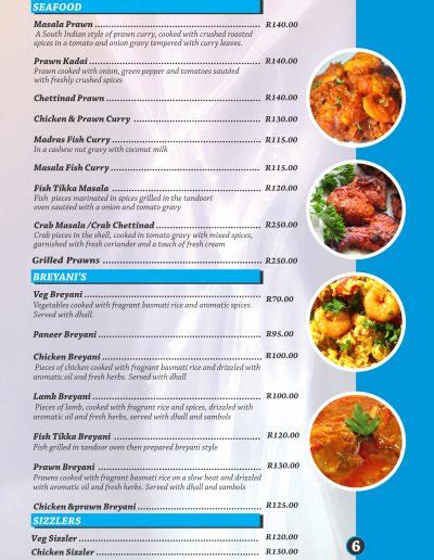 Menu | The Little India Restaurant