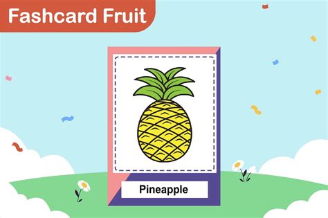 Flashcard Fruit - PineappleFlashcard Fru Graphic by Heraz Studio ...