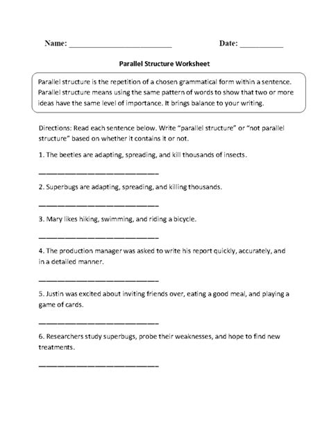 Parallel Structure Practice Worksheet — db-excel.com