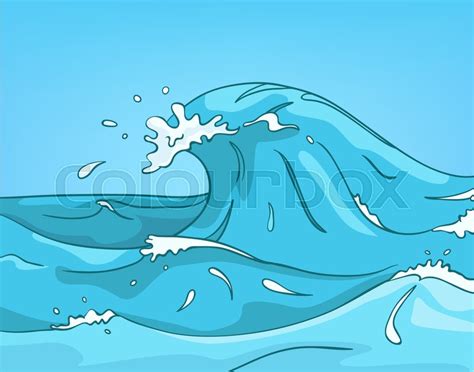 Hand drawn cartoon of sea landscape. ... | Stock Photo | Colourbox