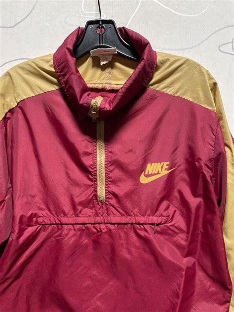 Retro Nike Quarter Zip Windbreaker W/ Front Zipup Pouch And Large Nike Logo On Back White Tag ...