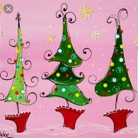 Pin by Linda Bales on sharpie | Whimsical christmas, Christmas tree painting, Whimsical ...