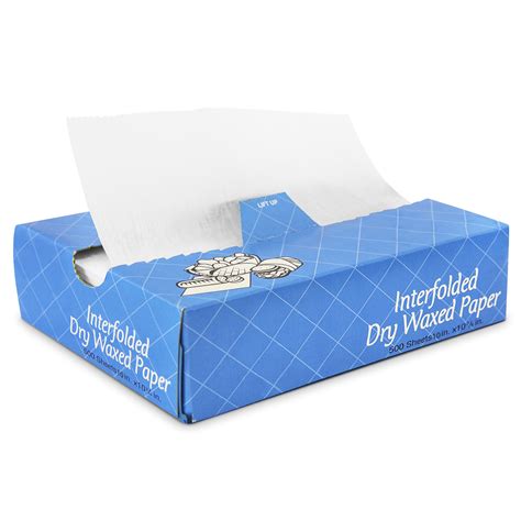 500 Interfolded Food and Deli Dry Wrap Wax Paper Sheets with Dispenser ...