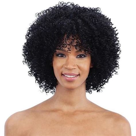 Mayde Beauty: Synthetic Full Cap Wig - Curly Fro in 2021 | Curly fro, Medium curly hair styles ...