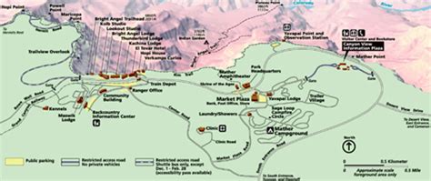 Our National Parks » Grand Canyon Village South Rim map