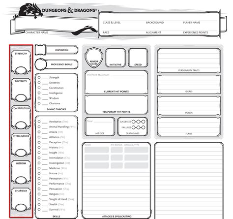 Printable Dnd Character Sheet 5th Edition