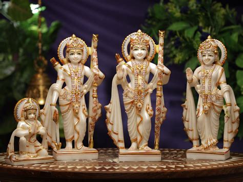 Ramdarbar Statue in Marblebig Ram Ji Family Statue Lord Rama - Etsy UK ...