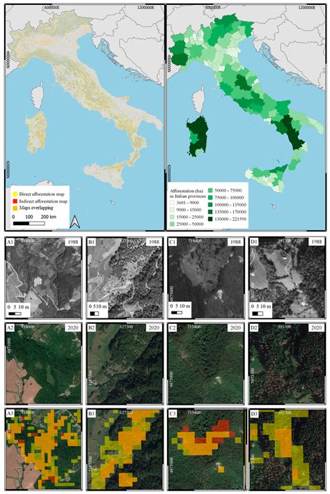 Afforestation maps with direct and indirect methods and map... | Download Scientific Diagram