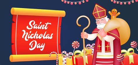 Saint Nicholas Day, Saint Nicholas brings gifts 13171701 Vector Art at Vecteezy