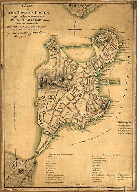 1770 Antique Boston Massachusetts Map — MUSEUM OUTLETS