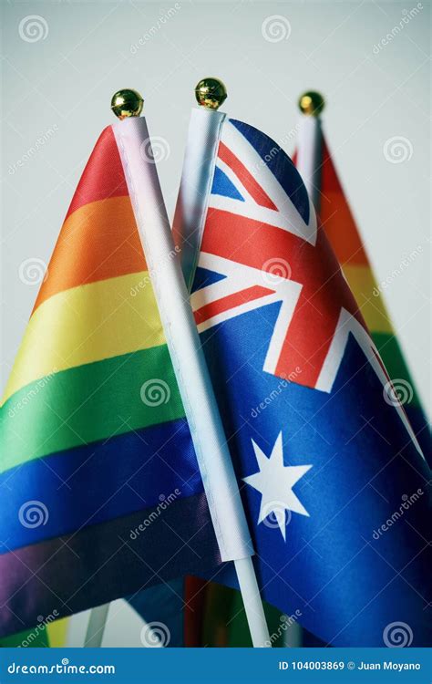 Australian and Rainbow Flags Stock Image - Image of freedom, flag: 104003869