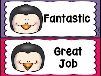 Penguin Behavior Clip Chart by Kathy's Kreations | TPT